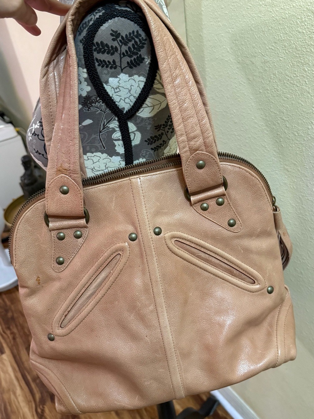 Kale Leather Tote Bag in Blush